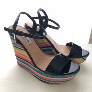 Black and colorful wedges Steve Madden